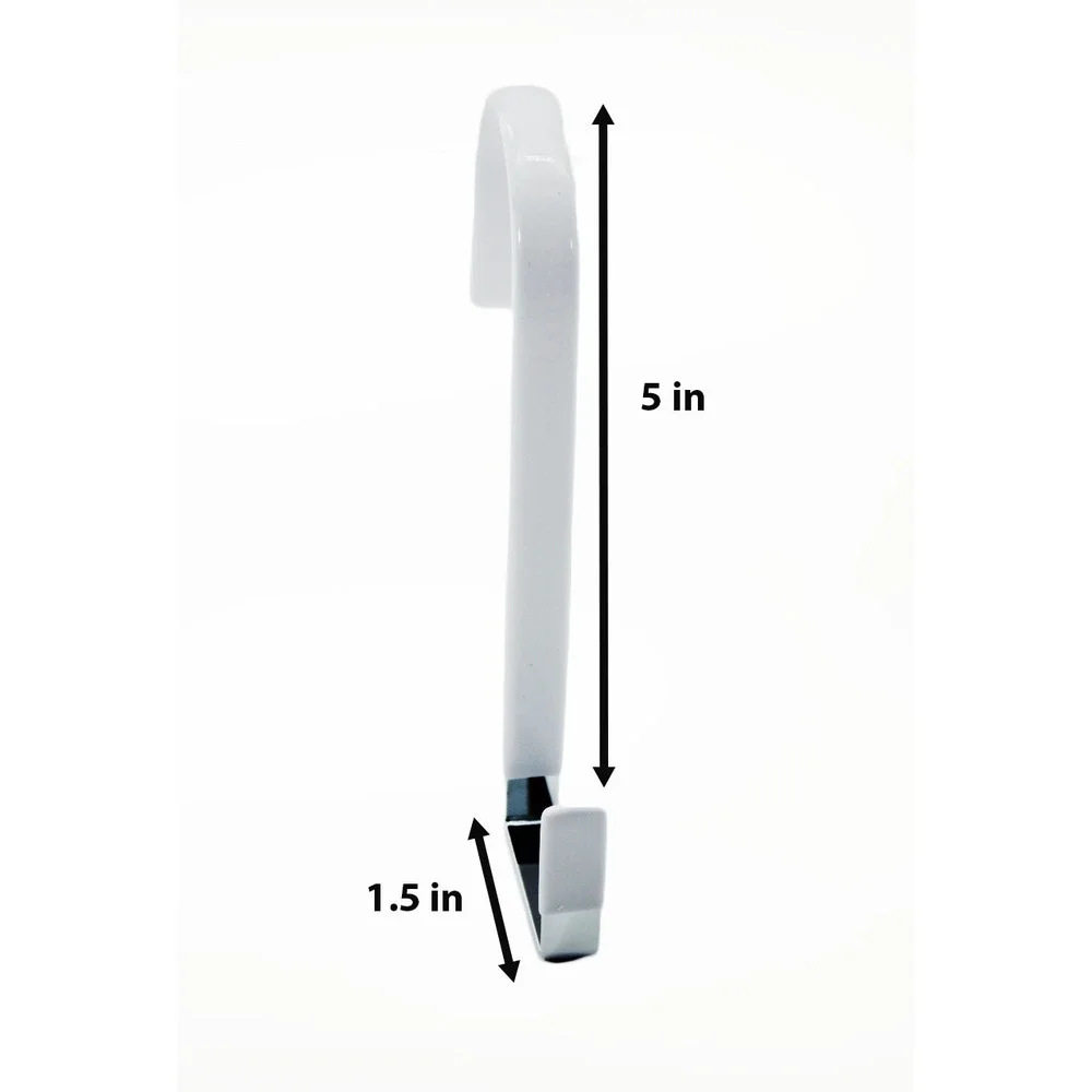 4 Pack DkOvn Over The Door Bag Hooks White Metal